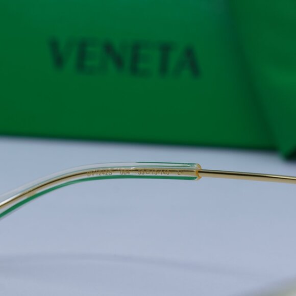Bottega Veneta BV1242S 004 Square Sunglasses - Transparent Yellow Gold\Yellow - Picture 6 of 9